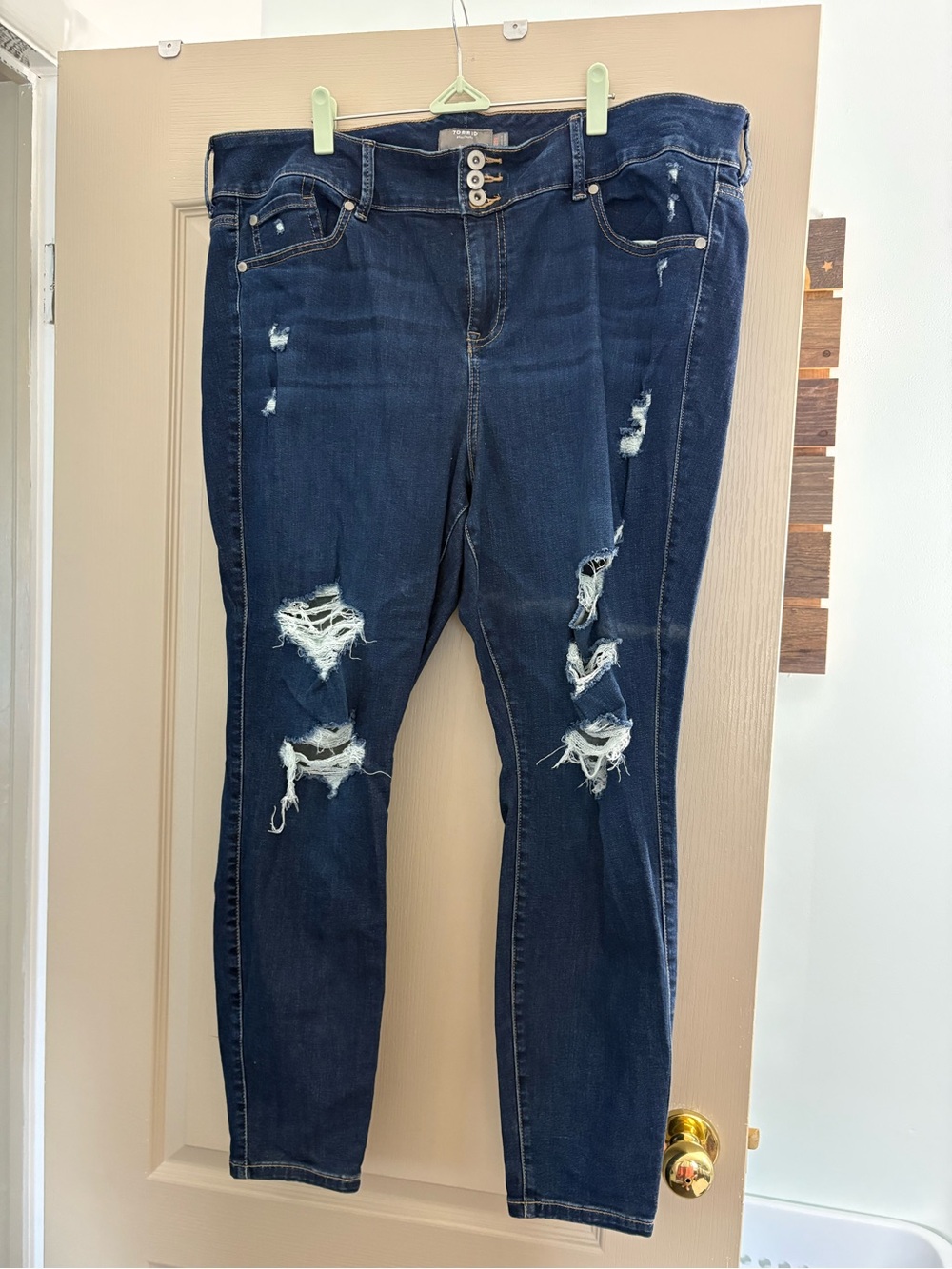 torrid Dark Indigo Ripped Skinny Jeans